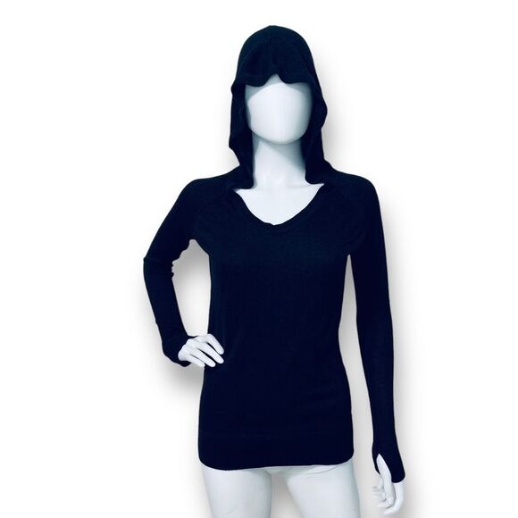 Lululemon Knit Pullover Hoodie Black dark Gray Size XS/Small - Picture 1 of 14